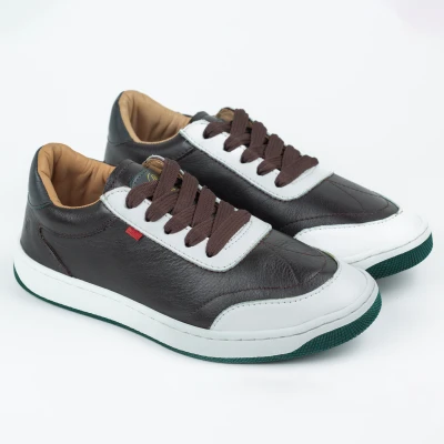 Luxury Leather Sneakers Xperia | Dark Brown | XBR-03 secondary