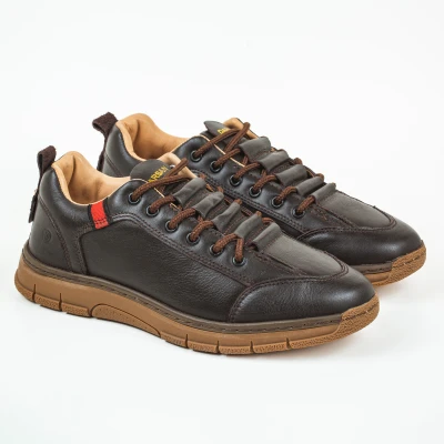 Luxury Leather Sneakers Ladam | Dark Brown | LBR-01 secondary
