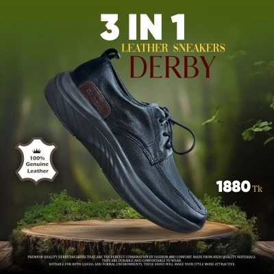Derby Leather Sneakers| Black | DBL-05 secondary