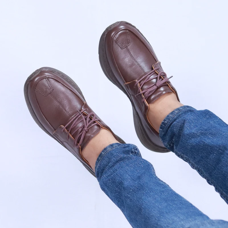 Derby Leather Sneakers | Chocolate | DBR-05